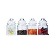 Conjunto 4 Potes Vidro 300ml Cozinha Mantimentos