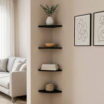 Conjunto 4 Prateleiras de Canto Aproveitamento de Espaço Decorativo Versatilidade