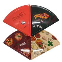 Conjunto 4 Pratinhos Em Melamina Para Fatias de Pizza 22cm Conjunto 4 Pratinhos Em Melamina Para Fatias de Pizza 22cm