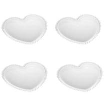 Conjunto 4 Pratos Cristal Coração Pearl - Wolff