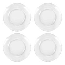 Conjunto 4 Pratos Duralex Astral Raso Transparente 22cm