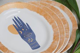 Conjunto 4 Pratos Janta, Mão Mística, Coleção Talismã