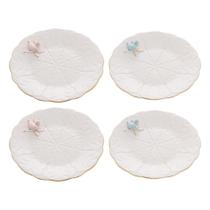 Conjunto 4 Pratos para Sobremesa de Porcelana Birds 19 cm - Wolff