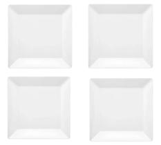 Conjunto 4 Pratos Raso 26,5x26,5cm - Quartier White Oxford Conjunto 4 Pratos Raso 26,5x26,5cm - Quartier White Oxford