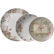 Conjunto 4 Pratos Raso 4 Fundo e 4 Sobremesa Postais de Natal Porto Brasil