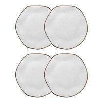 Conjunto 4 Pratos Rasos 22,5 Cm Ryo Maresia Porcelana Oxford