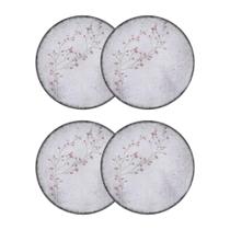Conjunto 4 Pratos Rasos 25cm Porcelana Floralis Tramontina