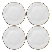 conjunto 4 Pratos Rasos de Porcelana Ryo Maresia 27,5cm - Oxford
