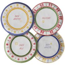 Conjunto 4 Pratos Rasos Ø27cm Summer Cerâmica Scalla