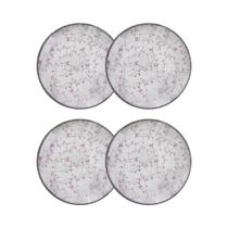 Conjunto 4 Pratos Sobremesa 19cm Porcelana Floralis Tramontina