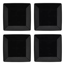 Conjunto 4 Pratos Sobremesa 20cm Quartier Black - Oxford