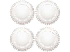 Conjunto 4 Pratos Sobremesa Cristal de Chumbo Daisy 20 cm - Wolff
