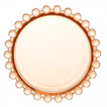 Conjunto 4 Pratos Sobremesa Cristal Pearl Âmbar 10cm 28231 - Wolff