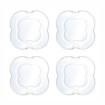 Conjunto 4 Pratos Sobremesa de Vidro Butterfly 17 cm - Wolff Conjunto 4 Pratos Sobremesa de Vidro Butterfly 17 cm - Wolff