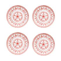 Conjunto 4 Pratos Tamanho 27cm Raso Redondo Grande Melamina