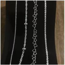 Conjunto 4 Pulseira Prata 925 Coração Baiano Bola C/extensor