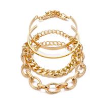 Conjunto 4 Pulseiras Bracelete Feminino Banho De Ouro Prata Conjunto 4 Pulseiras Bracelete Feminino Banho De Ouro Prata
