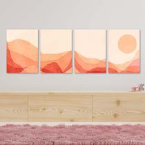Conjunto 4 quadros mdf montanhas