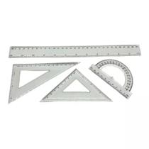 Conjunto 4 Réguas para Desenho de Uso Escolar - School Basics