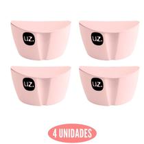 Conjunto 4 Saleiros Solido Rosa 500ml UZ Livre de BPA