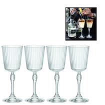 Conjunto 4 taça p/cocktail vidro 250 ml drinks listrado transparente