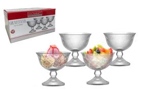 Conjunto 4 Taças De Sobremesa 200ml Vidro Graffiato Sorvete