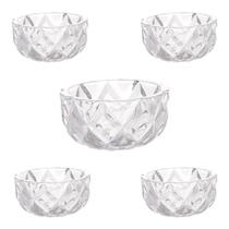 Conjunto 4 Tigelas 11cm 1 Centro De Mesa 18cm Cristal Decora Conjunto 4 Tigelas 11cm 1 Centro De Mesa 18cm Cristal Decora