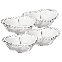 Conjunto 4 Tigelas Bowls de Cristal Coração Pearl 12cm