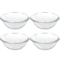 Conjunto 4 Tigelas de Vidro 1,5L Potes Redondos Marinex Plus Astral Bowls Transparentes
