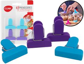 Conjunto 4 Und Prendedores Plásticos Lacres Selador Vedação Para Embalagem De Alimentos Clink Conjunto 4 Und Prendedores Plásticos Lacres Selador Vedação Para Embalagem De Alimentos Clink