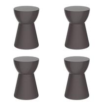 Conjunto 4 Unidades Banquetas Sili Cinza/Mushroom Conjunto 4 Unidades Banquetas Sili Cinza/Mushroom