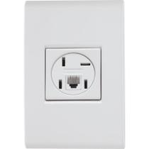 Conjunto 4 X 2 com 1 Tomada Telefone 4p e Rj11 Liz Branco - Tramontina