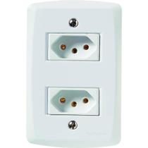 Conjunto 4" X 2" de 2 Tomadas 2p+t 10a 250v - Tramontina Conjunto 4" X 2" de 2 Tomadas 2p+t 10a 250v - Tramontina