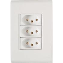 Conjunto 4" X 2" de 3 Tomadas 2p+t 20a 250v - Tramontina Conjunto 4" X 2" de 3 Tomadas 2p+t 20a 250v - Tramontina
