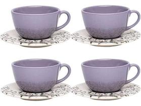 Conjunto 4 Xicaras C/4 Pires Lilac Oxford - Oxford Porcelanas S/A