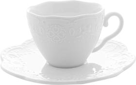 Conjunto 4 xícaras café porcelana borboleta branco 120 ml - Bon Gourmet