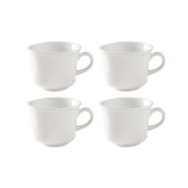 Conjunto 4 Xícaras Chá Cerâmica 240Ml Perla Branco