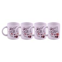 Conjunto 4 Xícaras De Café Coffee Branca Em Cerâmica 85 Ml Conjunto 4 Xícaras De Café Coffee Branca Em Cerâmica 85 Ml