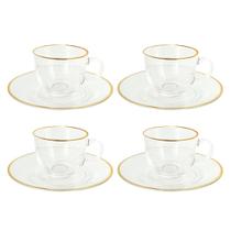 Conjunto 4 Xícaras De Café Com Pires 65 Ml Conjunto 4 Xícaras De Café Com Pires 65 Ml