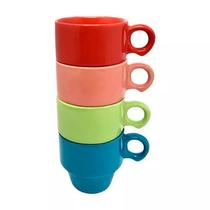Conjunto 4 Xicaras de Café Stacky Cerâmica 90ml JGXC067 - Hauskraft Conjunto 4 Xicaras de Café Stacky Cerâmica 90ml JGXC067 - Hauskraft