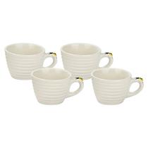 Conjunto 4 Xícaras de Chá em Porcelana Bee 230ml JGCH079 - Hauskraft