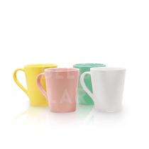 Conjunto 4 Xicaras De Porcelana 250ml Coloridas Kit Canecas Luxo Premium Café Chá
