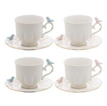 Conjunto 4 Xícaras De Porcelana Para Chá Birds 200ml Wolff Conjunto 4 Xícaras De Porcelana Para Chá Birds 200ml Wolff