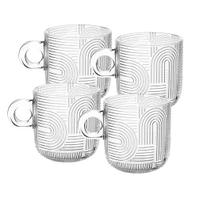 Conjunto 4 Xícaras Transparentes em Vidro 220ML Conjunto 4 Xícaras Transparentes em Vidro 220ML