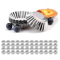 Conjunto 48 formas crespa alumínio empadas mini tortas Conjunto 48 formas crespa alumínio empadas mini tortas