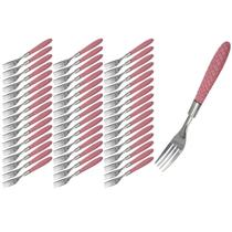 Conjunto 48 Talheres Garfos Rosa Aço Inox Blumenau Jantar