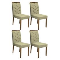 Conjunto 4Cadeiras Caroline Imbuia/Marfim - PR Móveis