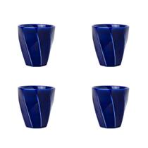 Conjunto 4un. Copo Cerâmica Louça 260ml Café Leite Chá Água Porta Objetos Escovas Kit Cores Variadas