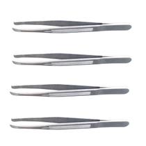 Conjunto 4un pinça de sobrancelha inox diagonal firme