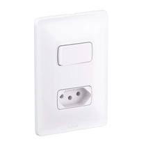 Conjunto 4x2 1 Interrup Simples e Tomada 2P+T 10A Branco ZEFFIA